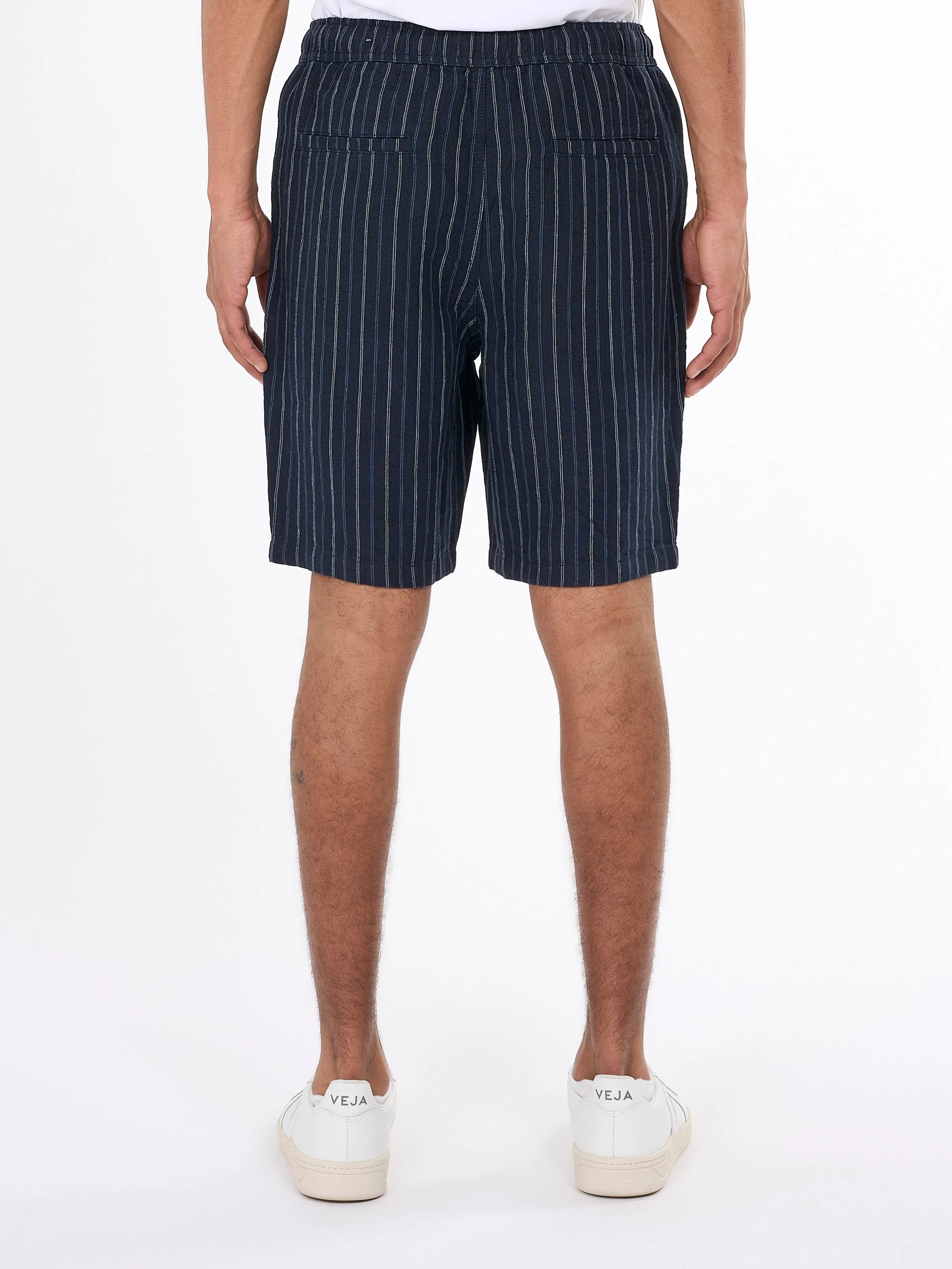 Loose striped shorts - Stripe - navy