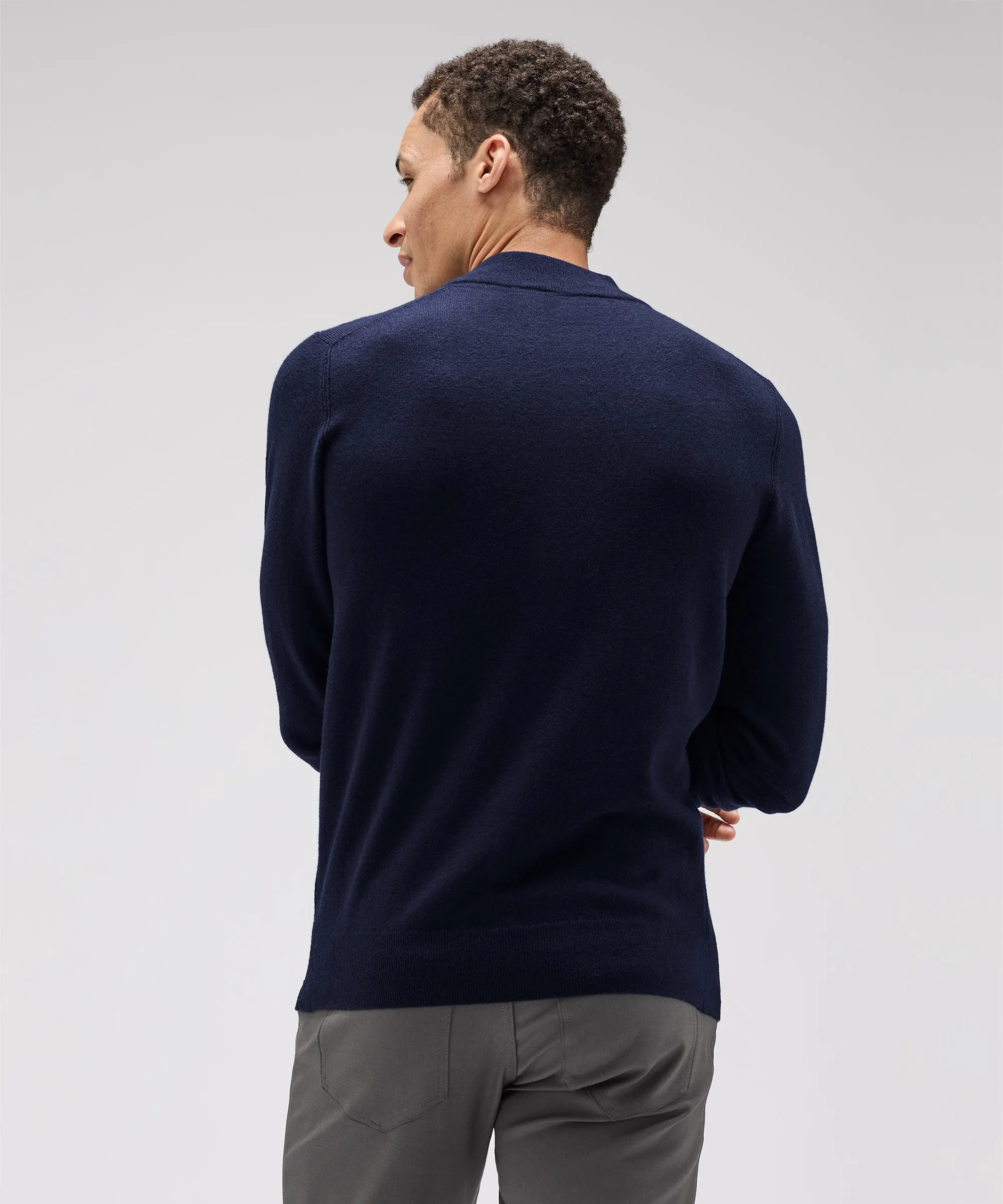 Men's Merino Cashmere Quarter Zip Sweater