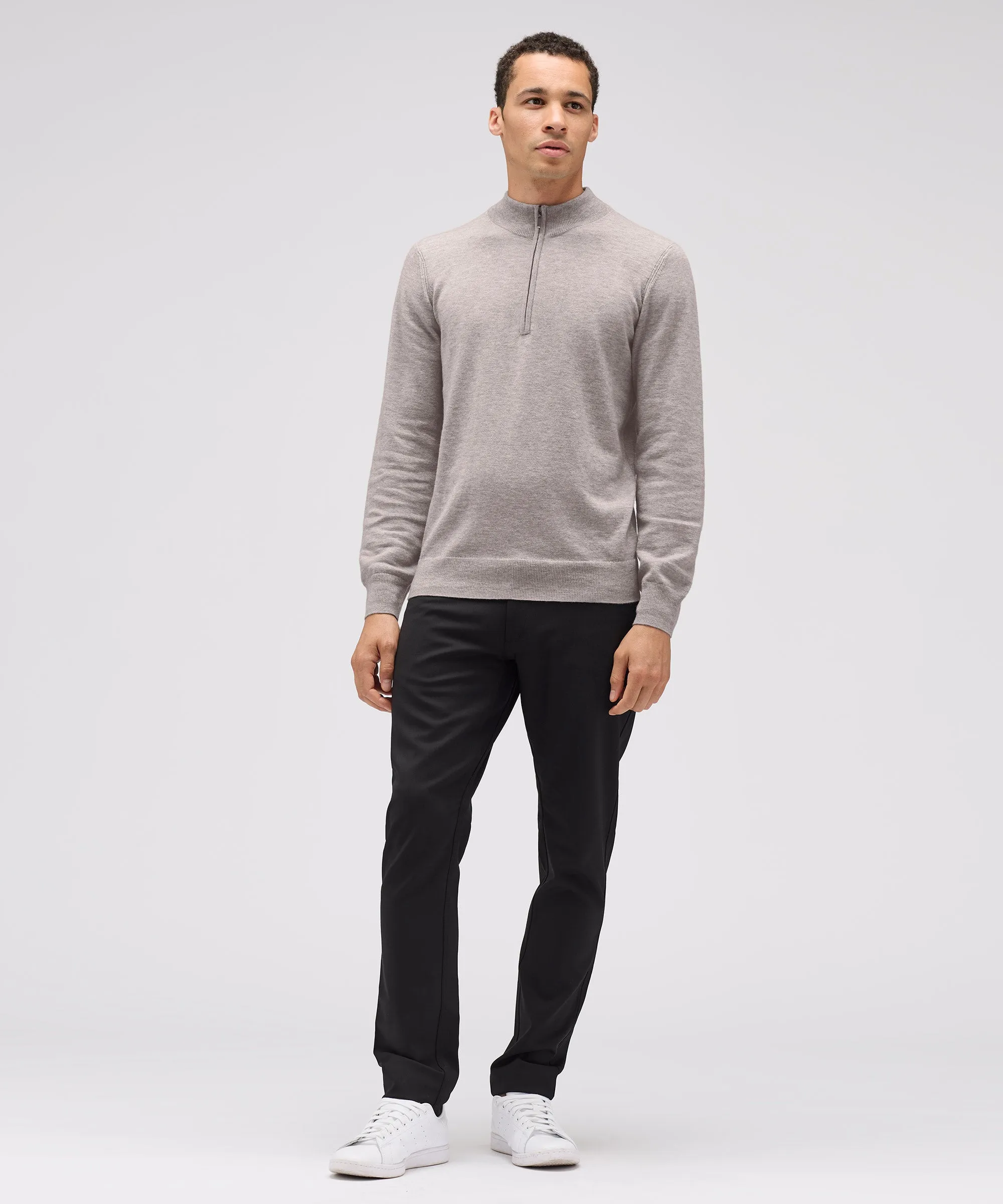 Men's Merino Cashmere Quarter Zip Sweater