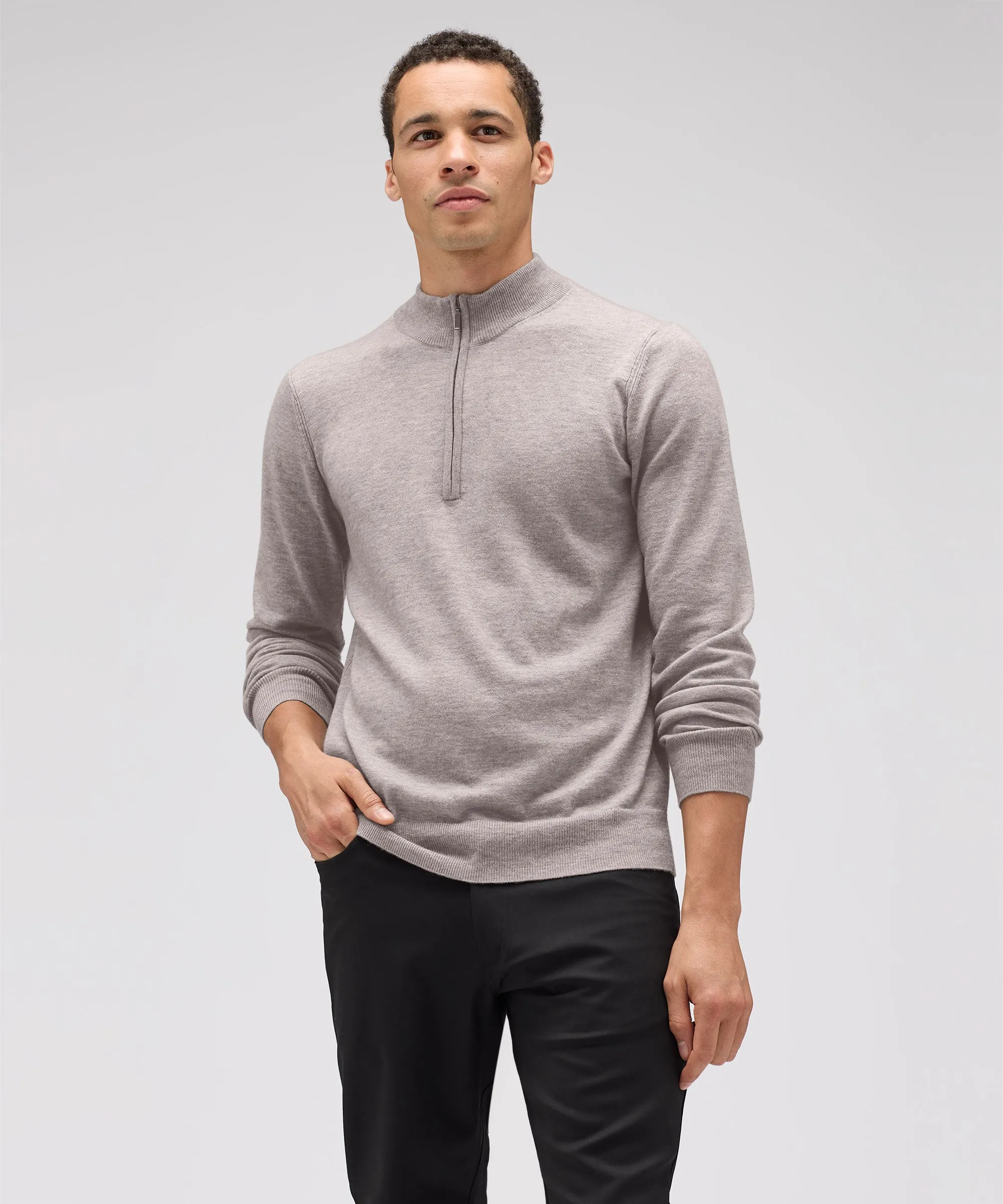 Men's Merino Cashmere Quarter Zip Sweater