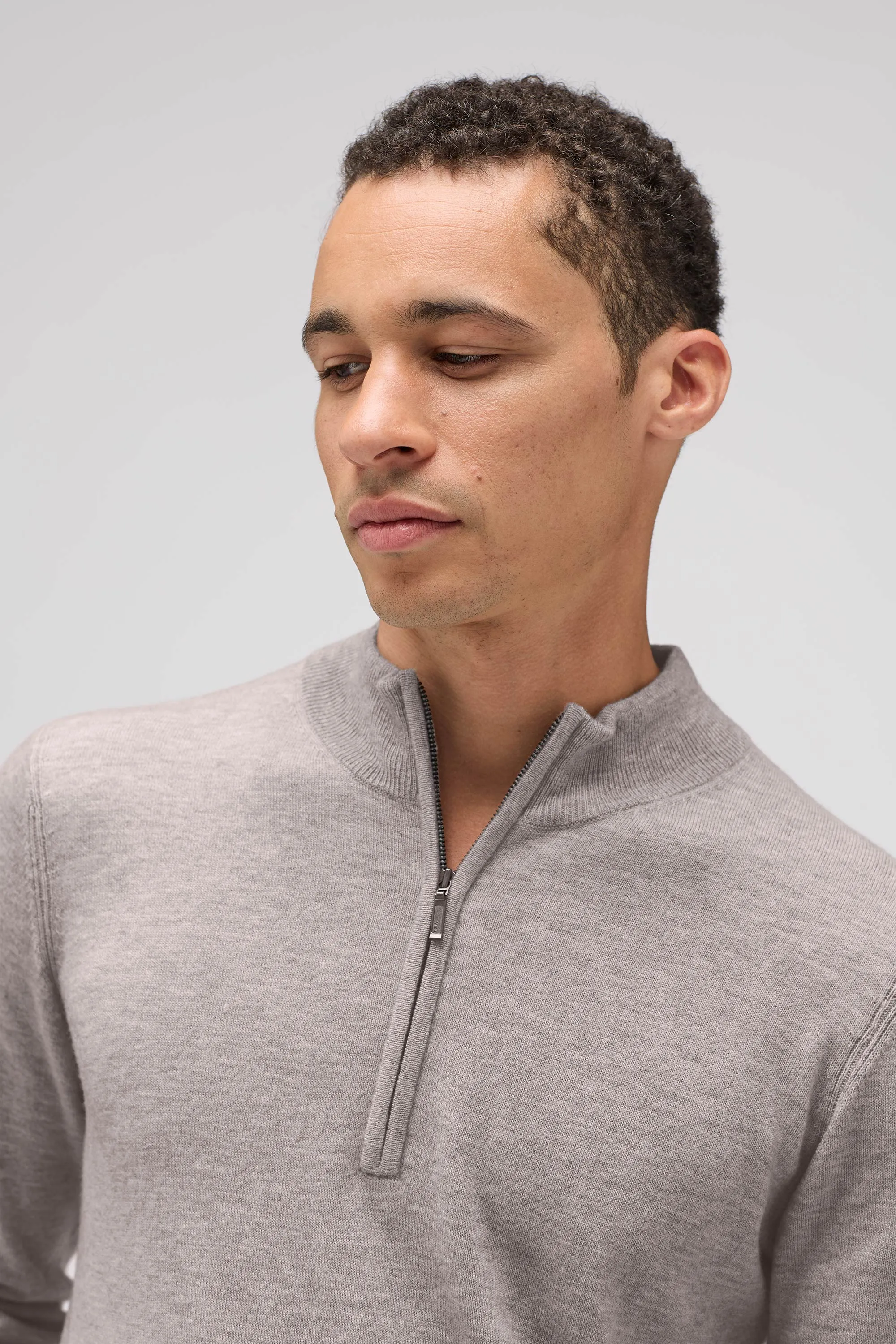 Men's Merino Cashmere Quarter Zip Sweater