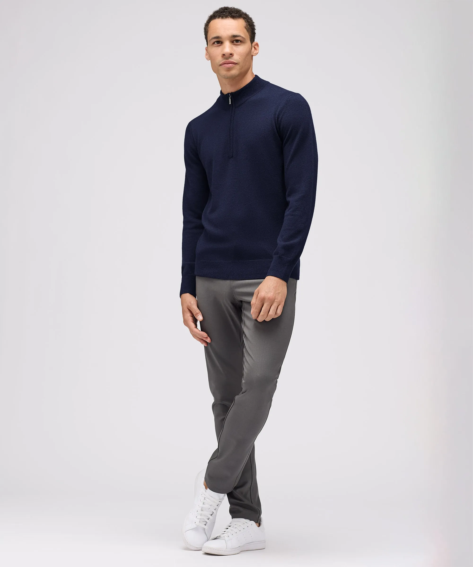 Men's Merino Cashmere Quarter Zip Sweater