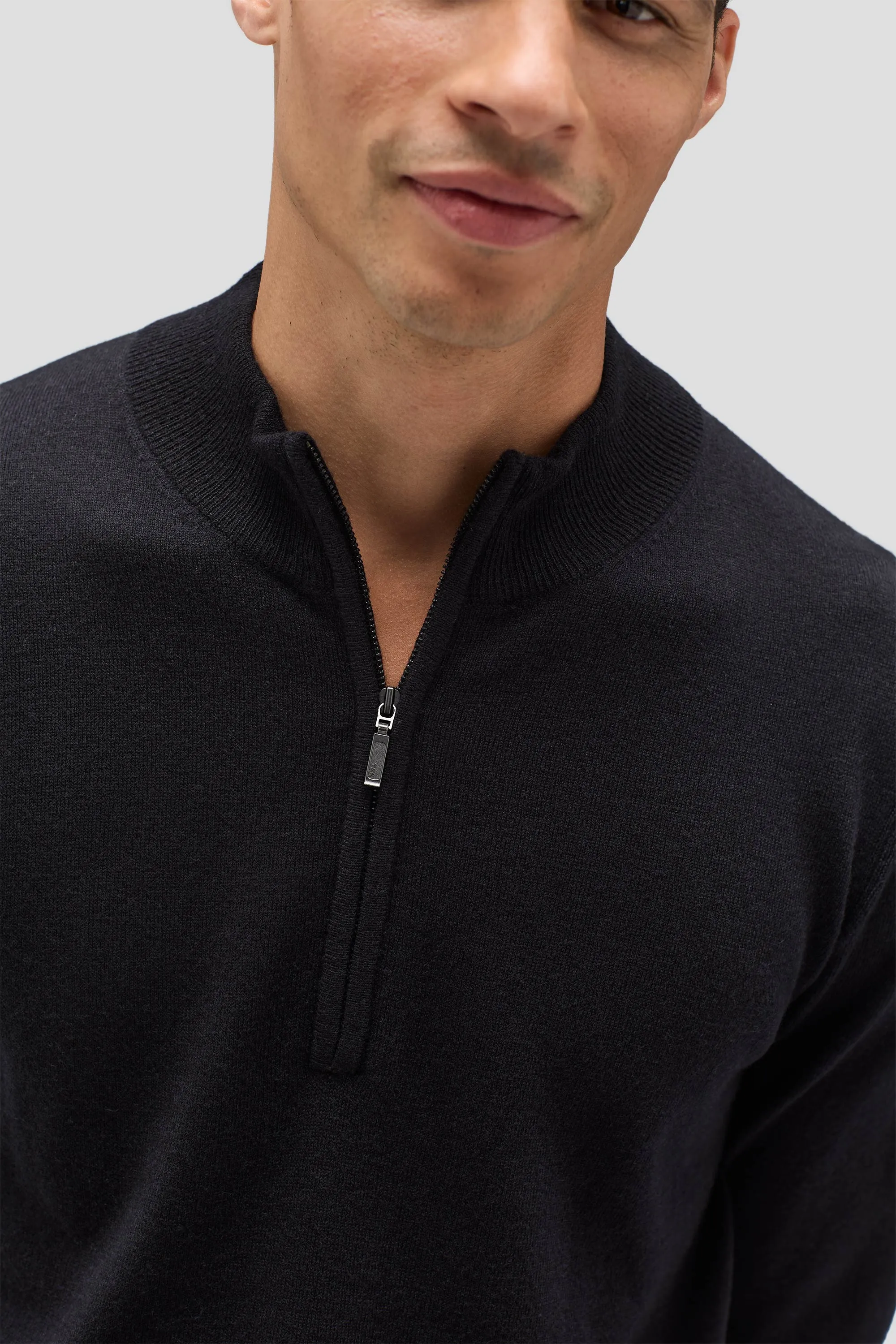 Men's Merino Cashmere Quarter Zip Sweater