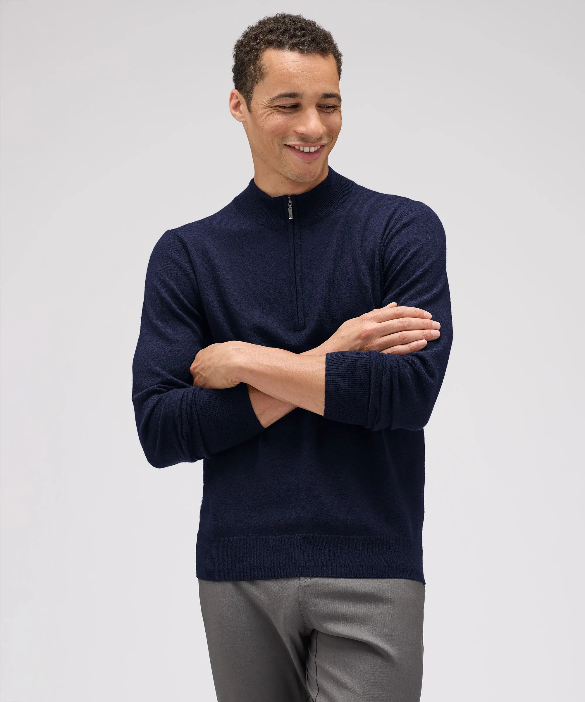 Men's Merino Cashmere Quarter Zip Sweater