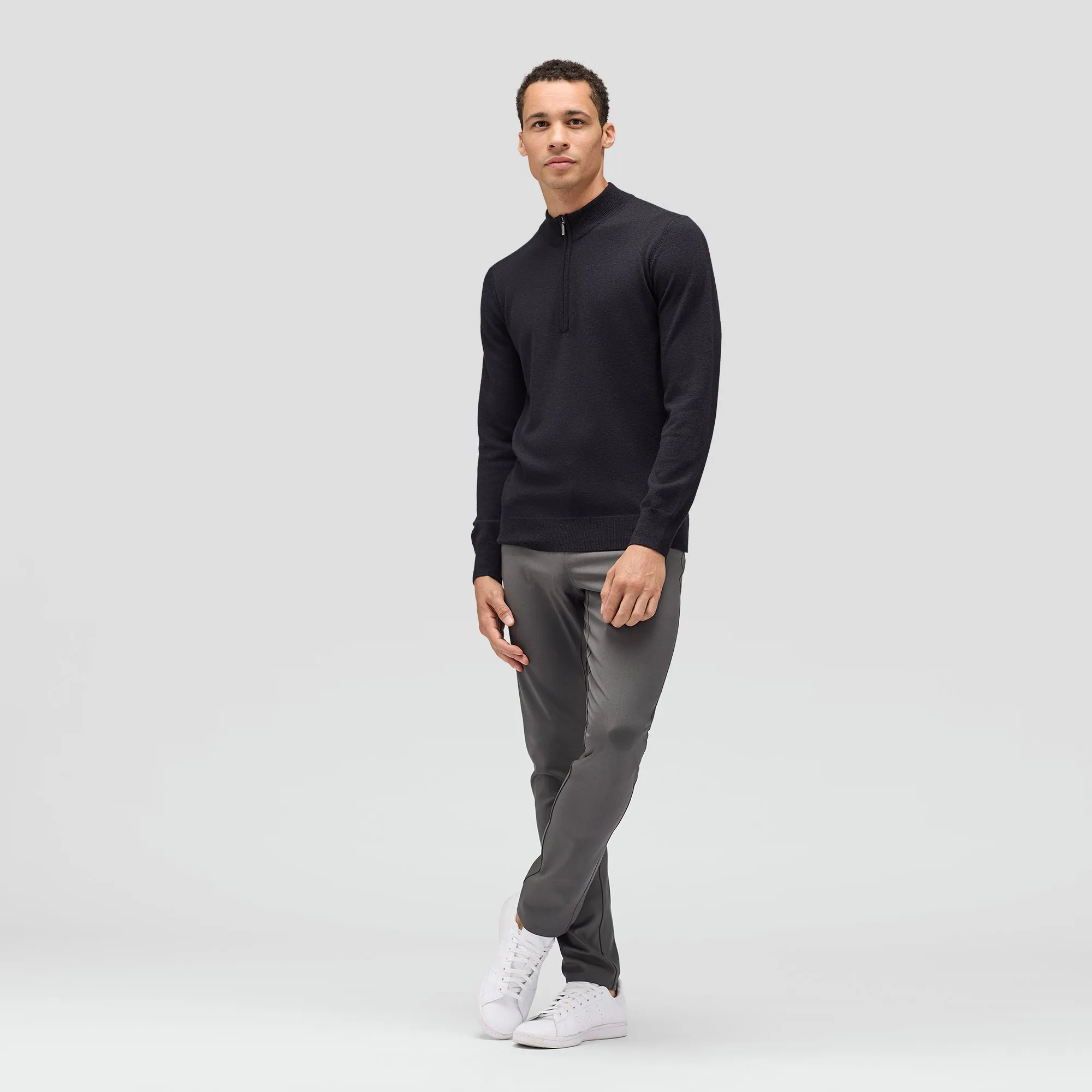 Men's Merino Cashmere Quarter Zip Sweater