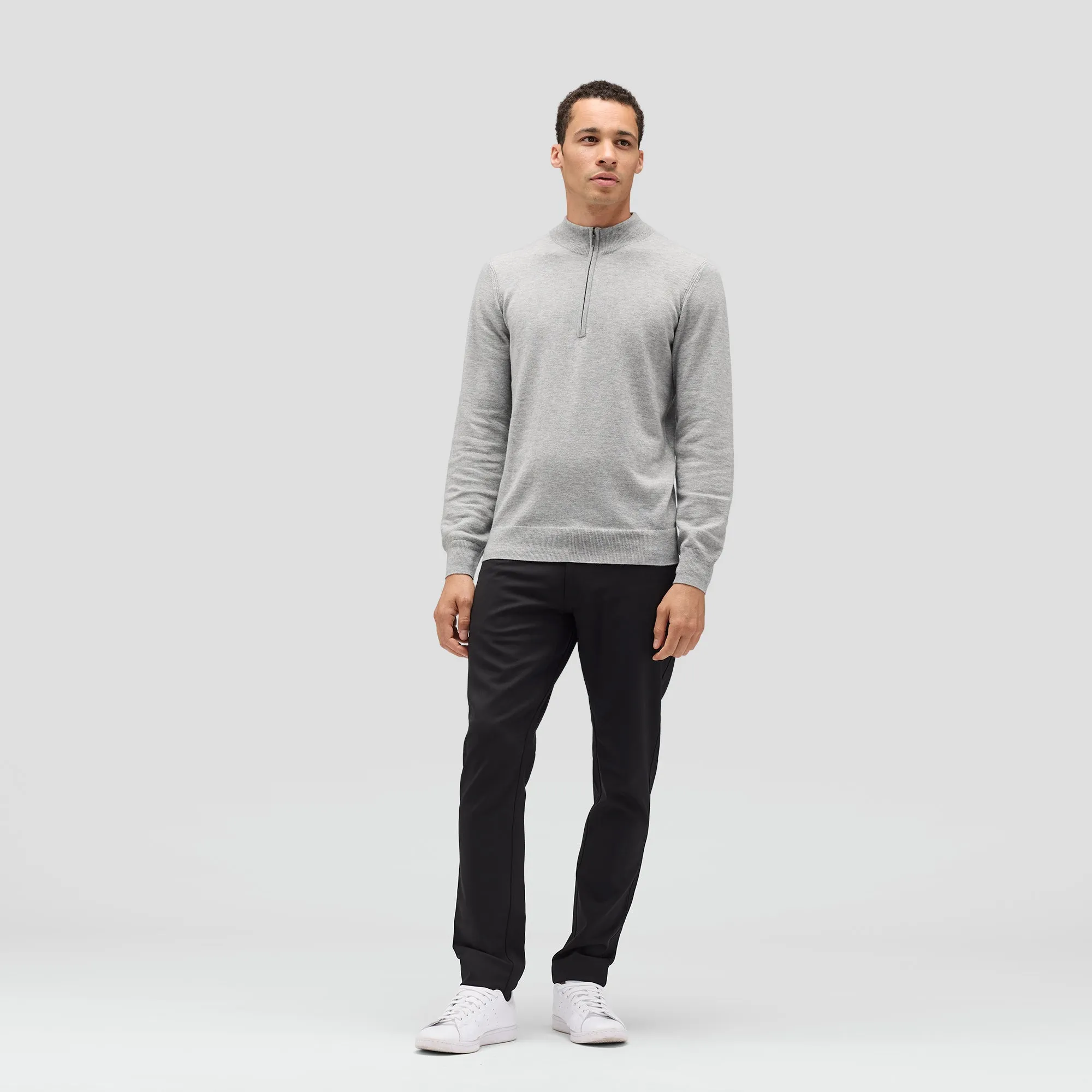 Men's Merino Cashmere Quarter Zip Sweater