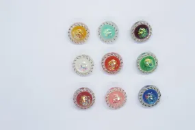 Multicolor Round Shaped Acrylic Buttons