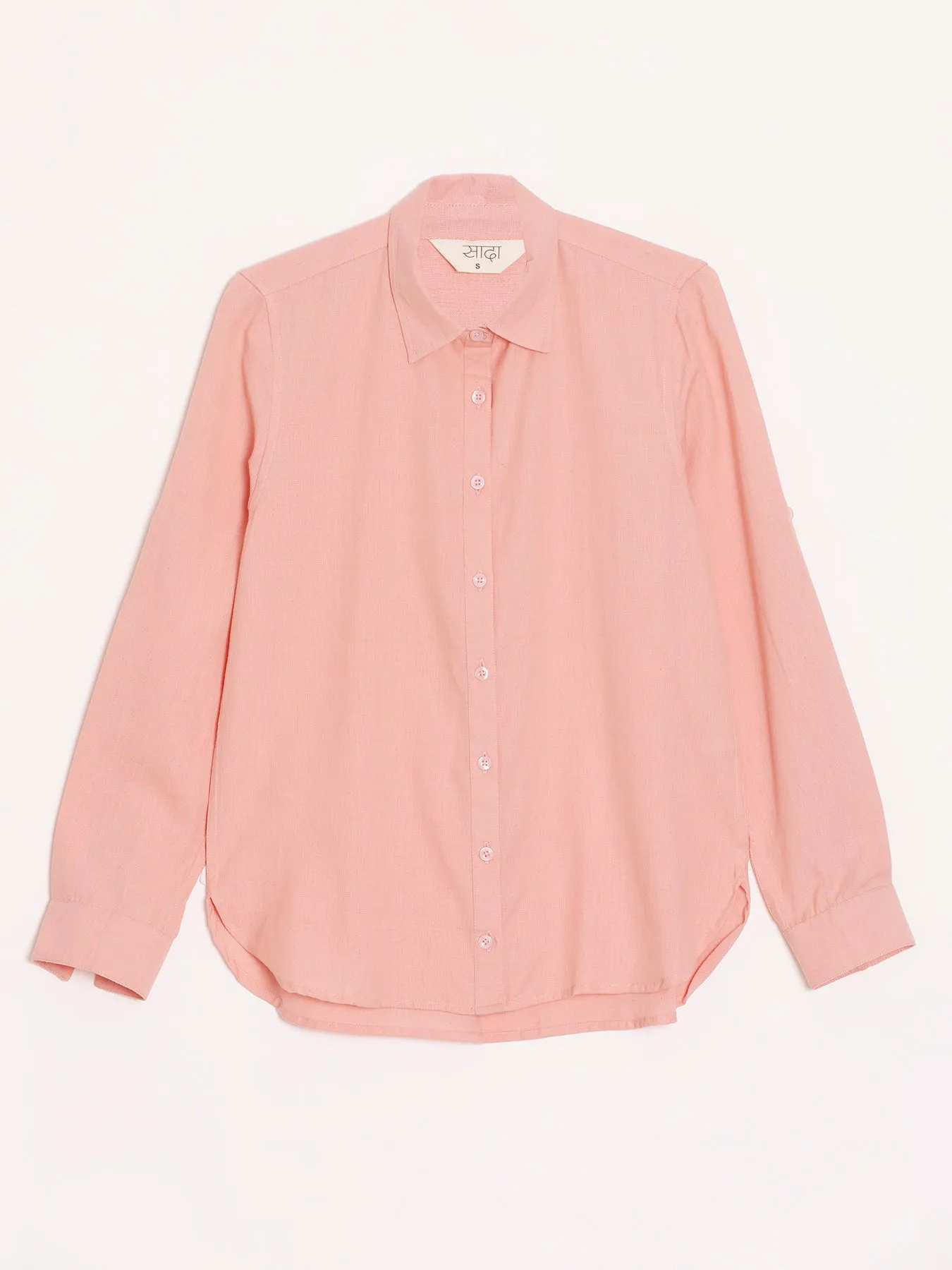 Peach Airy-Linen Shirt