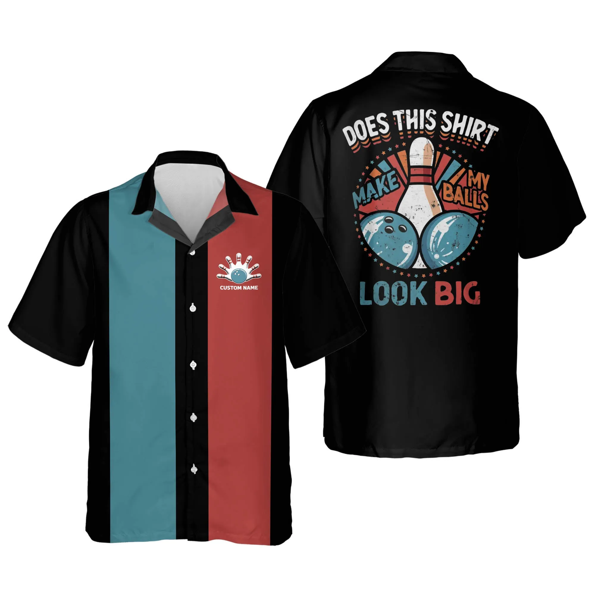 Personalized bowling Hawaiian shirt for men, Does This Shirt Make My Balls Look Big Vintage Hawaiian Shirt