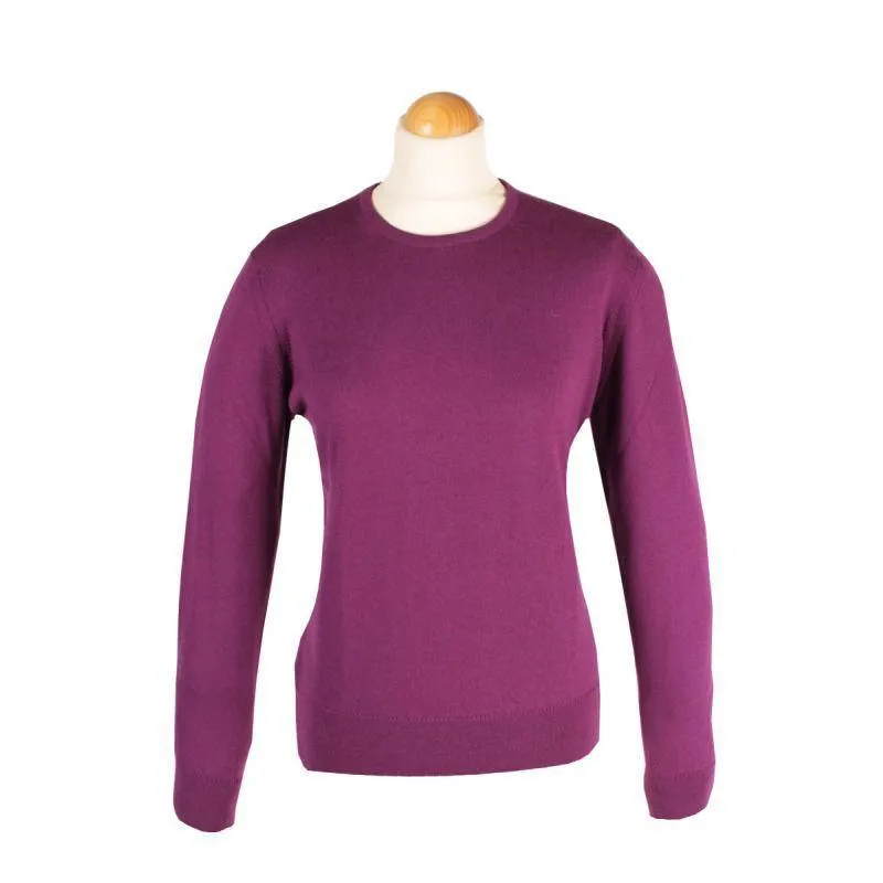 Peter Scott Ladies Merino Round Neck Jumper - Magenta