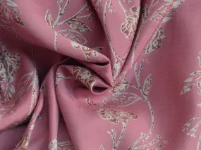 Precut of 1.5 Meter Light Pink Floral Premium Modal Chanderi Silk Fabric