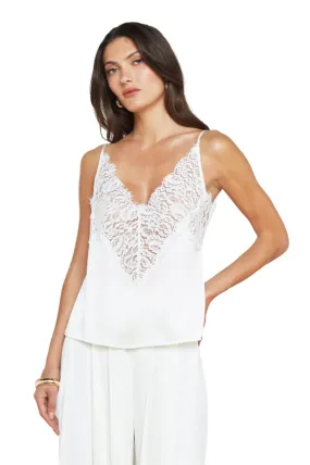 Priya Silk Lace Camisole - White