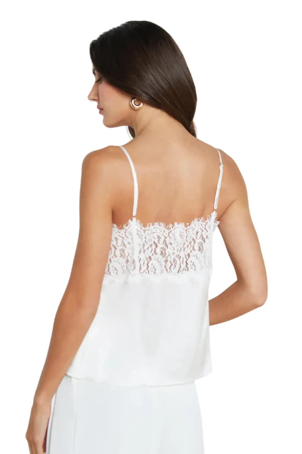 Priya Silk Lace Camisole - White