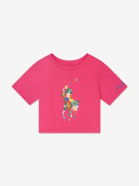 Ralph Lauren Girls Logo Boxy T-Shirt in Pink