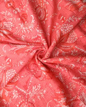 RED FLORAL DESIGN PRINTED RAYON FABRIC