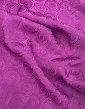 Remnant 2m -Plum Circles Viscose Jacquard Fabric