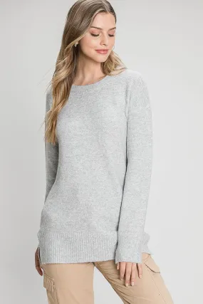 Ribbed Waffle Knit Sweater