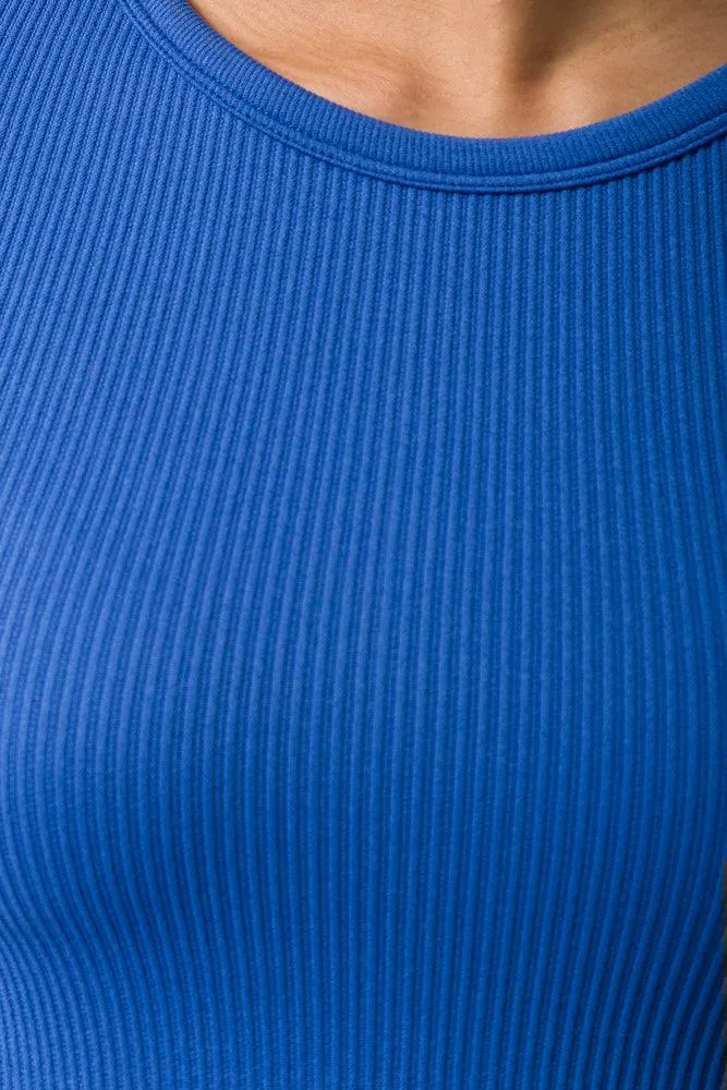 Seamless Cropped T-Shirt Blue