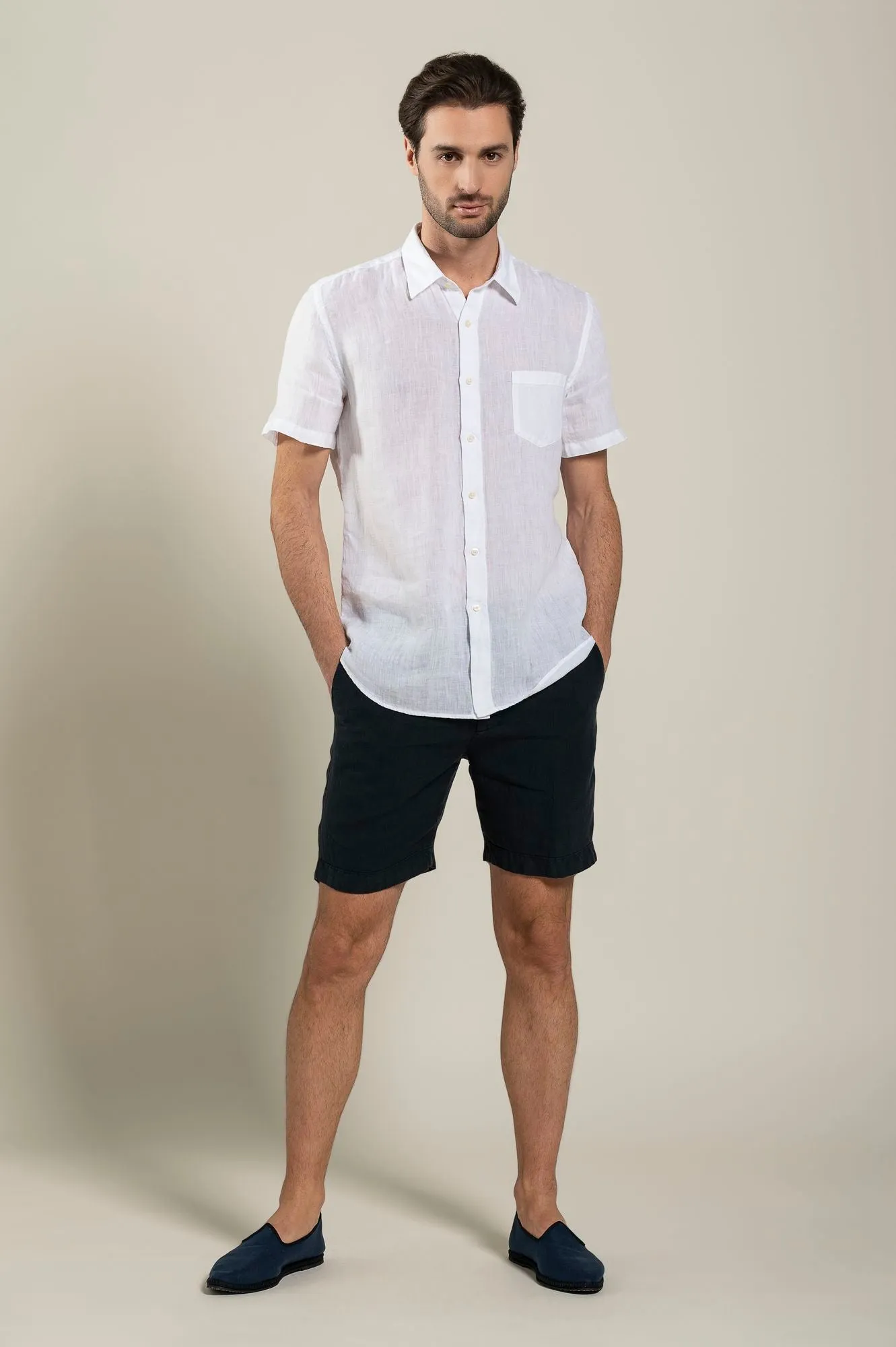 Short Sleeve Regular Fit Man Shirt With Pocket