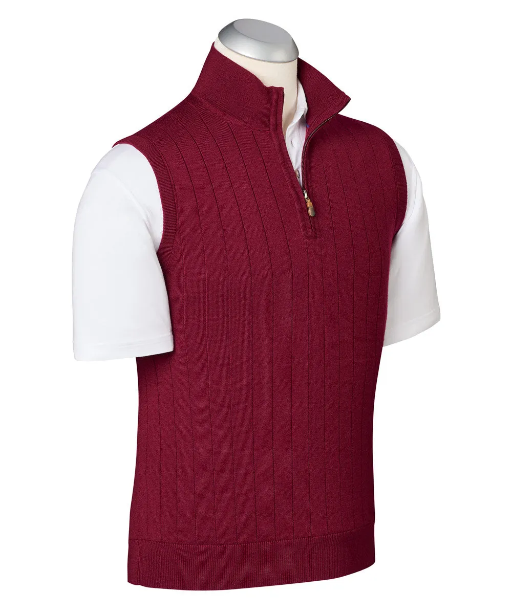 Solid Quarter-Zip Wind Sweater Vest