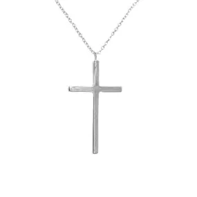 Sterling Silver Large Cross Necklace 22 inch