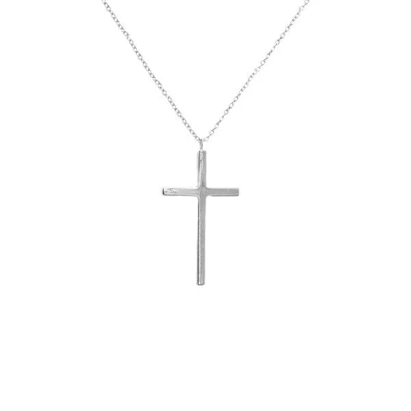 Sterling Silver Large Cross Necklace 22 inch