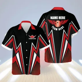 Strike King Bowling Button-Down bowling Hawaiian Shirt, Summer gift for Bowling team shirt