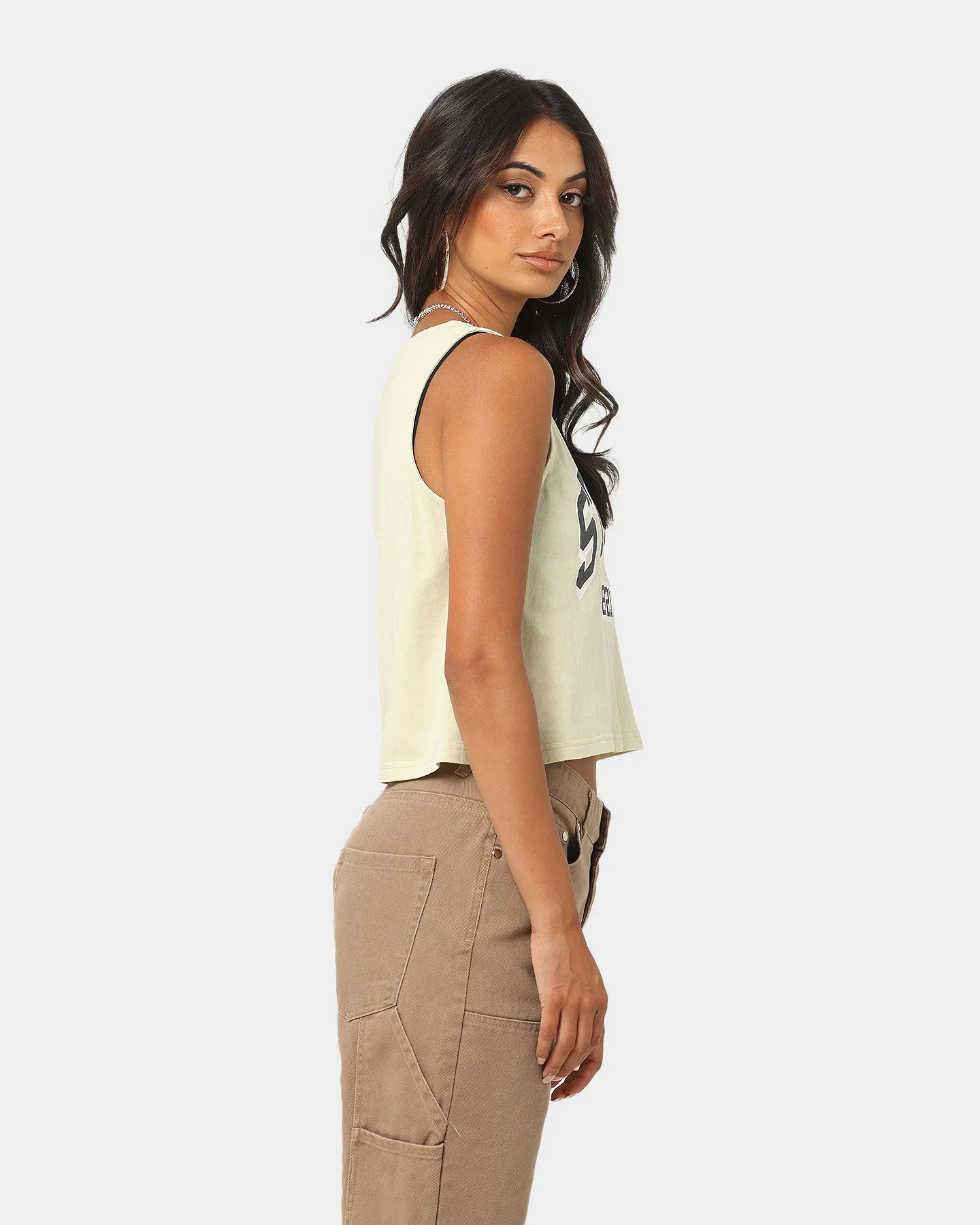 Stussy Women's Collegiate Relaxed Tank Top Cream