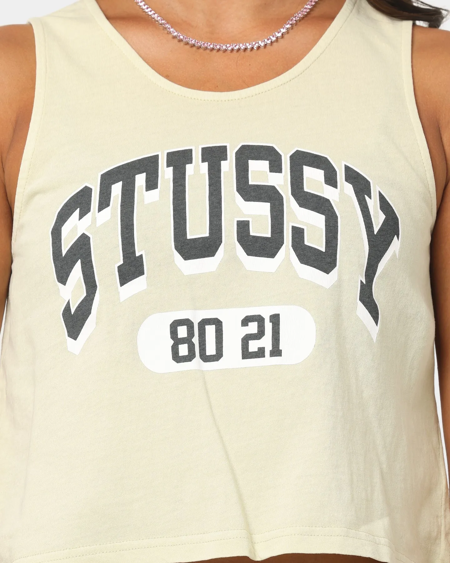 Stussy Women's Collegiate Relaxed Tank Top Cream