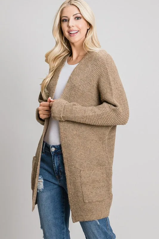 Taupe Chunky Knit Cardigan