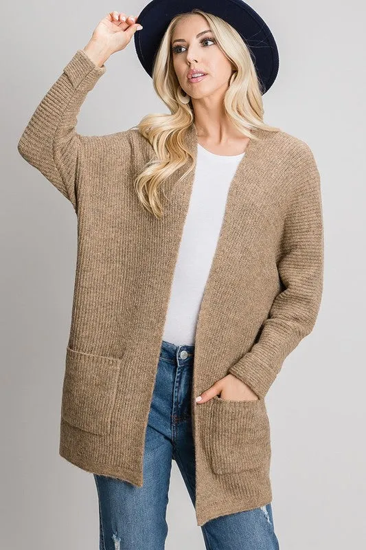 Taupe Chunky Knit Cardigan