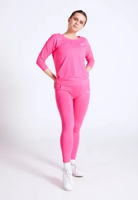 Tennis 3/4 Loose Fit Shirt, hibiscus pink