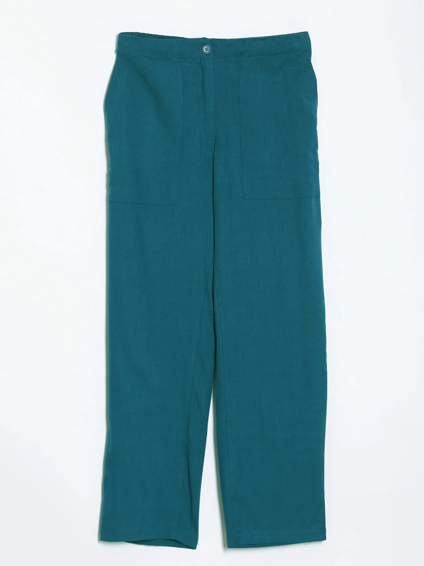 Turquoise Airy Linen Pants