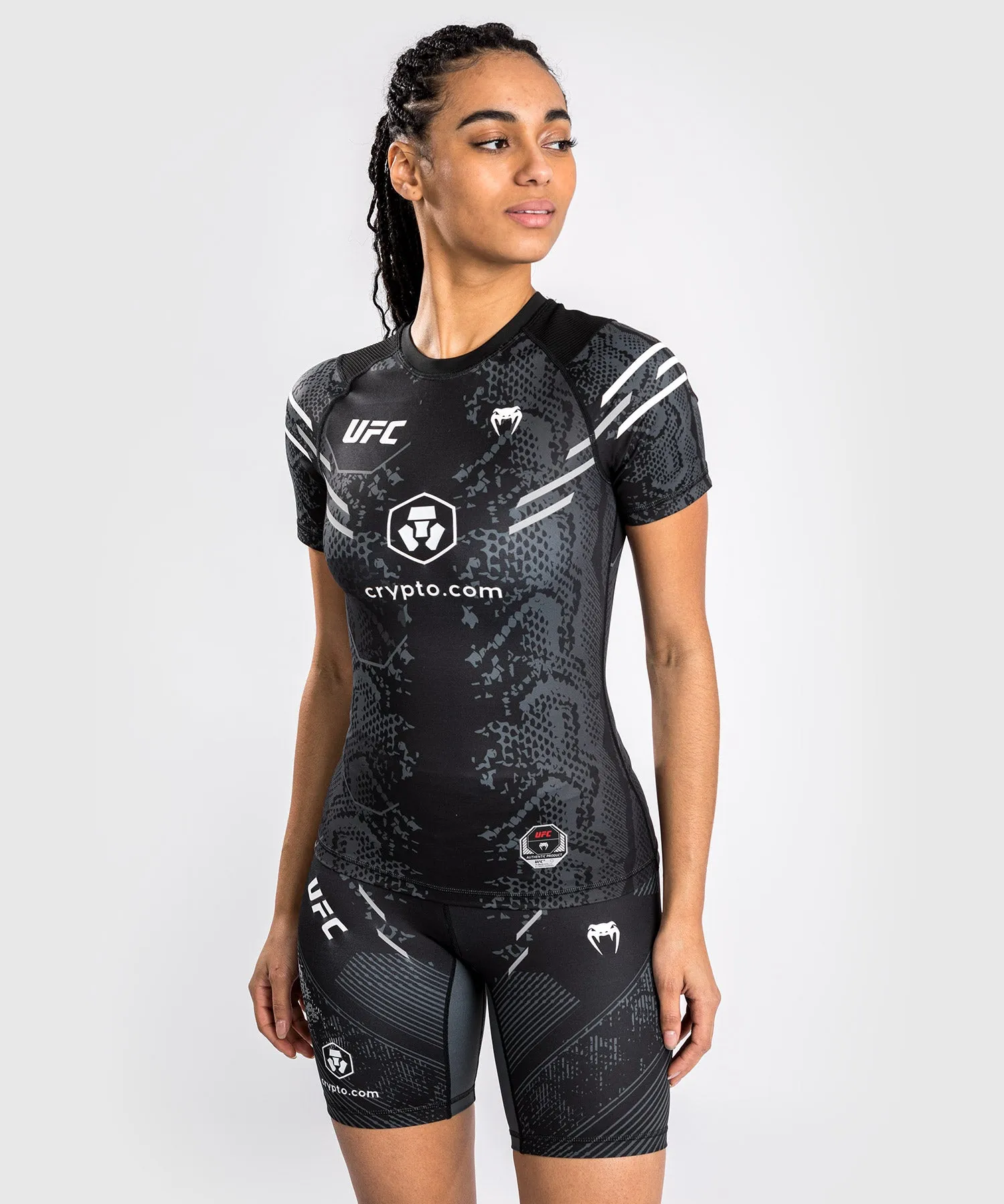 UFC Adrenaline by Venum Authentic Fight Night Women’s Performance Short-sleeve Rashguard - Black