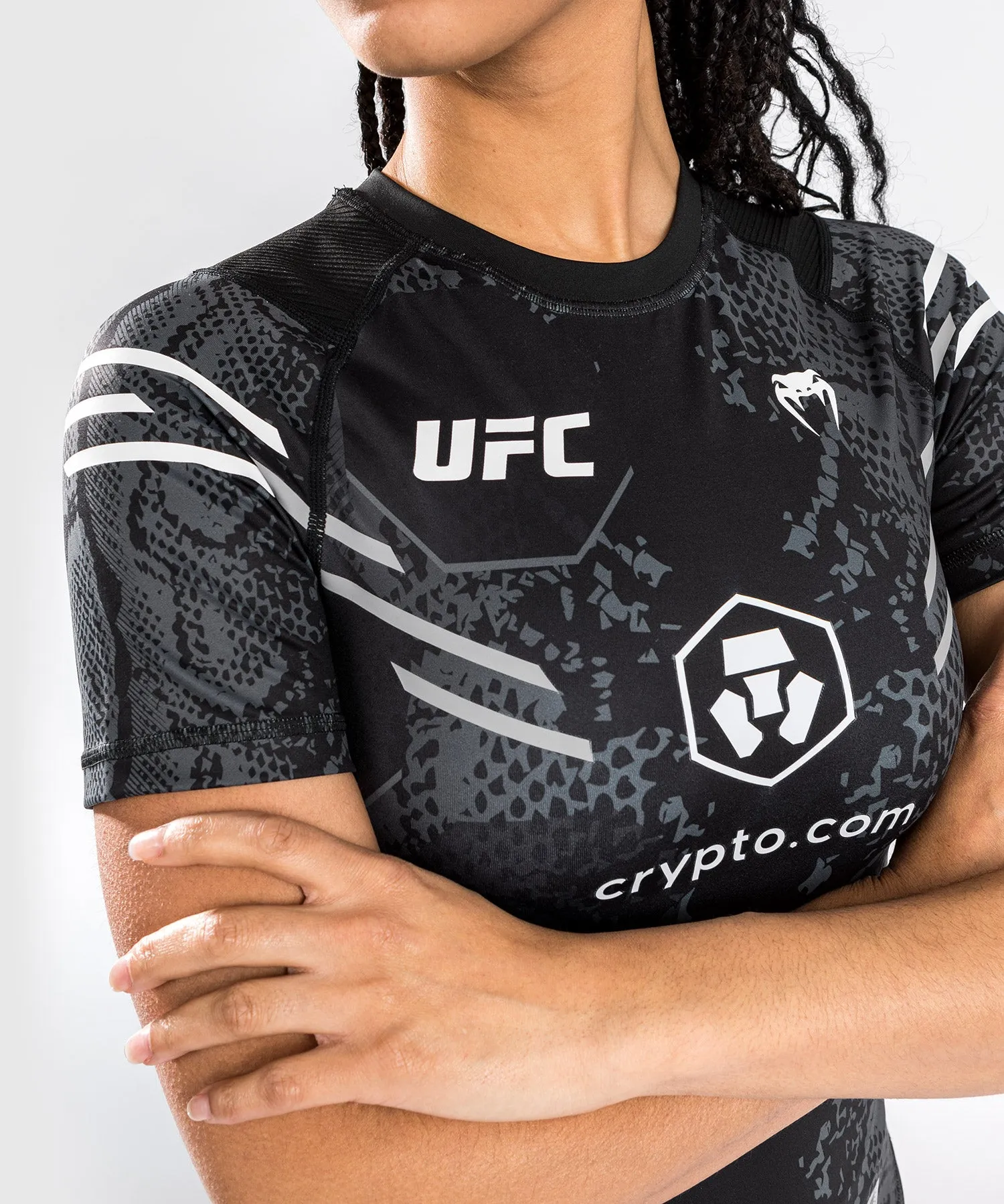 UFC Adrenaline by Venum Authentic Fight Night Women’s Performance Short-sleeve Rashguard - Black