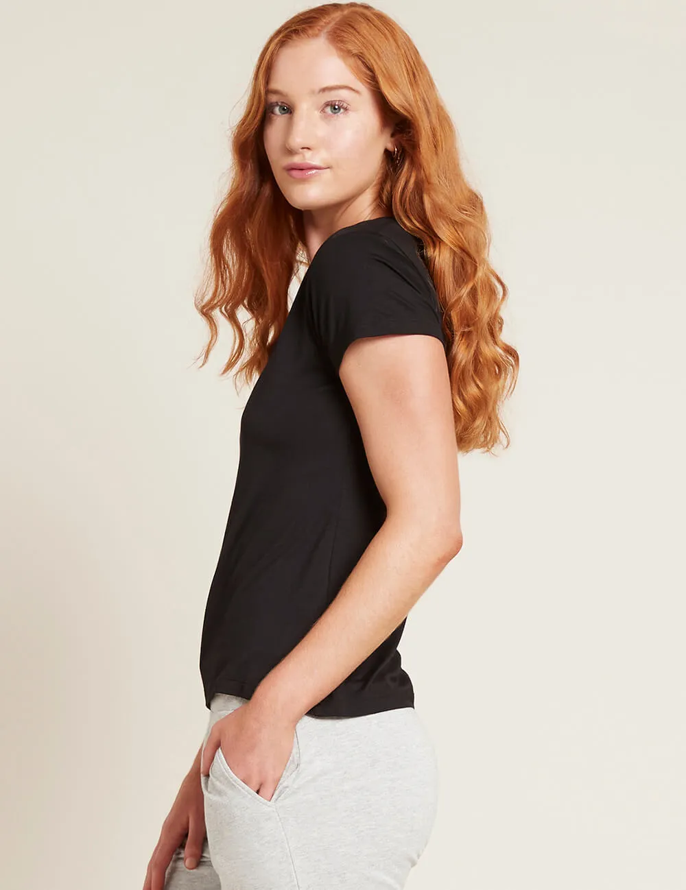 Women's V-Neck T-Shirt - Black