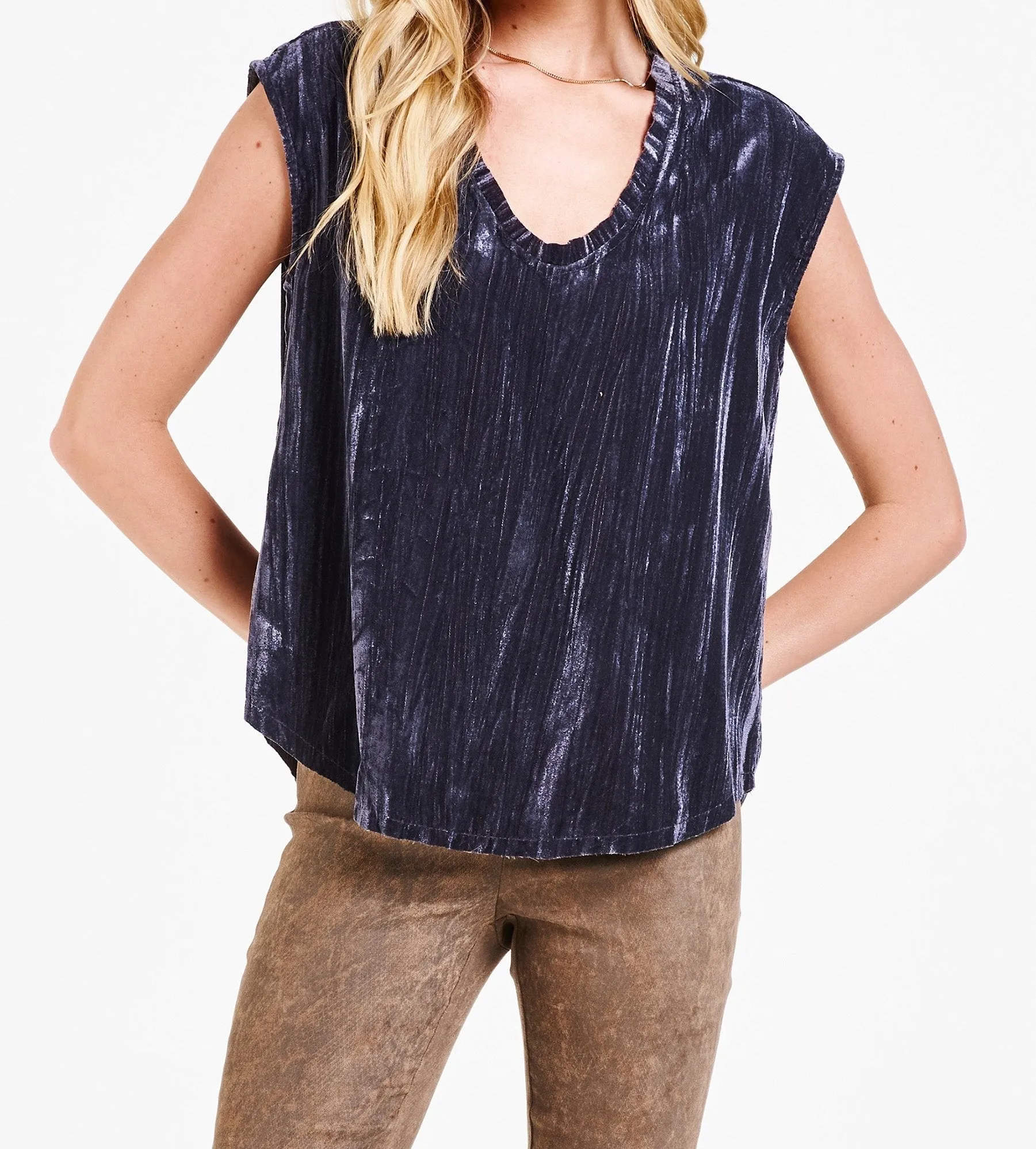 YANIS VELVETY TOP WINTER GREY