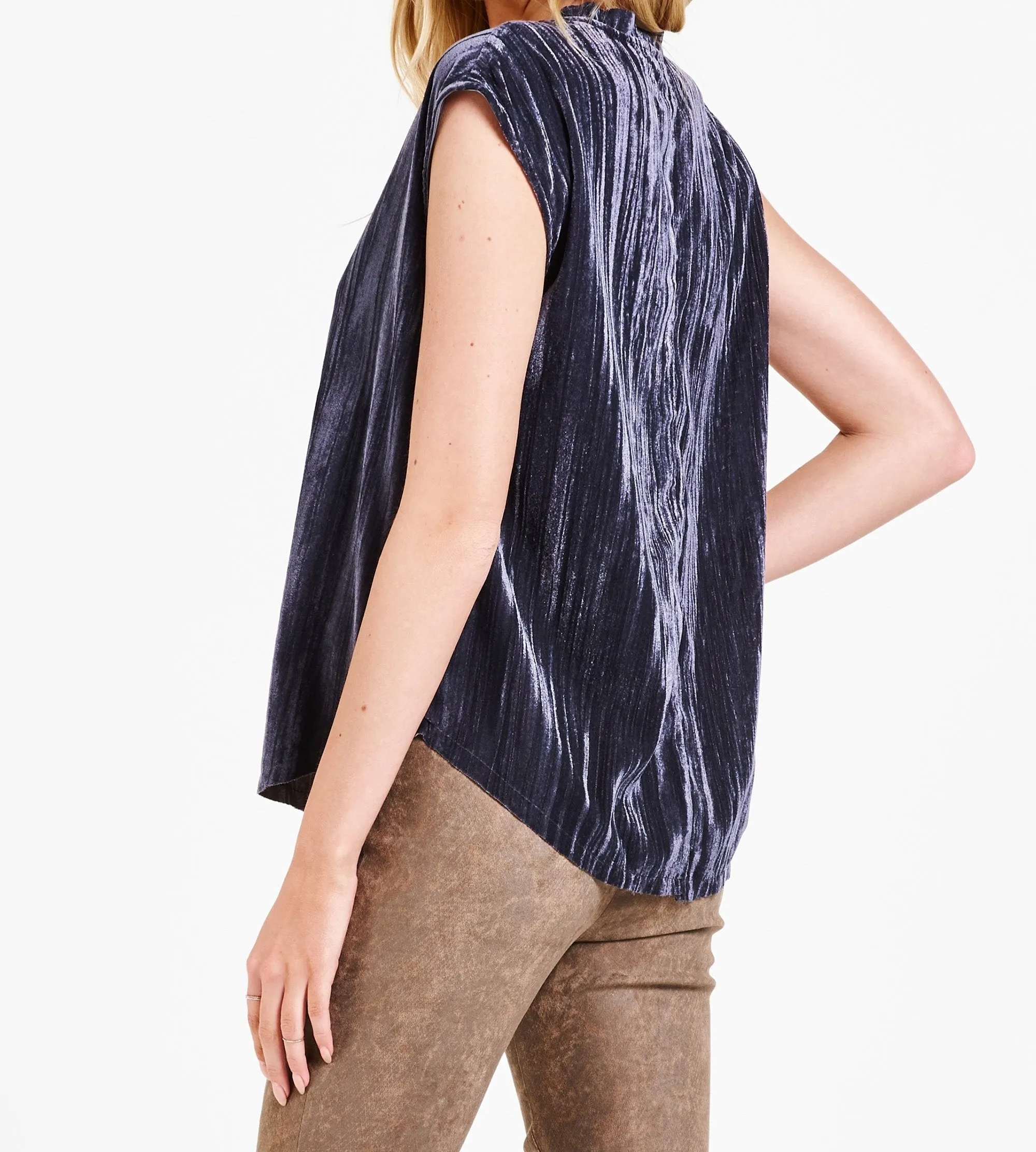 YANIS VELVETY TOP WINTER GREY